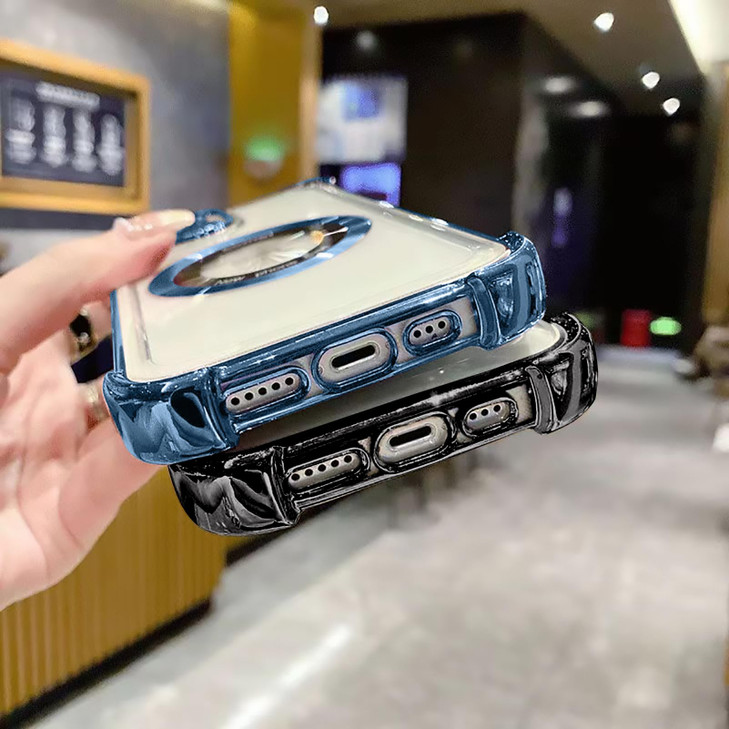 Eiyikof for iPhone 16 Pro Max Case Magnetic Transparent CaseLuxury Bling Four Corners Shockproof MilitaryGrade Protectio