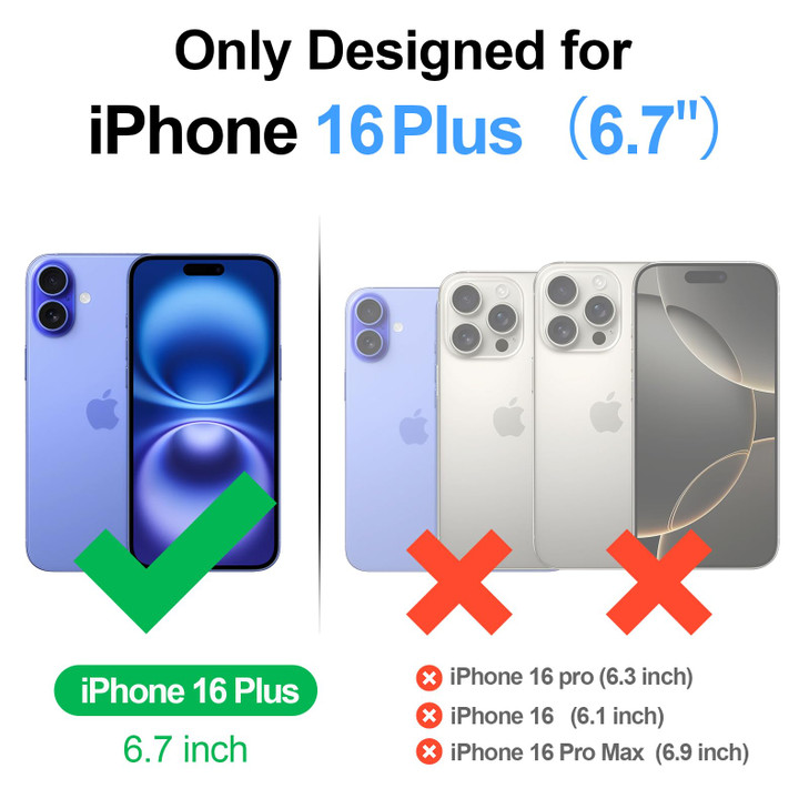SkyEagle Compatible with Magsafe for iPhone 16 Plus Wallet Case with Card HolderWomen Men Phone Case PU Leather Kickstan