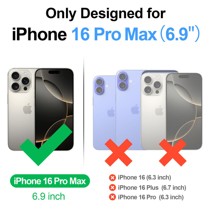 SkyEagle Compatible with Magsafe 2 in 1 Detachable iPhone 16 Pro Max Wallet Case with Card HolderWomen Men Magnetic PU L