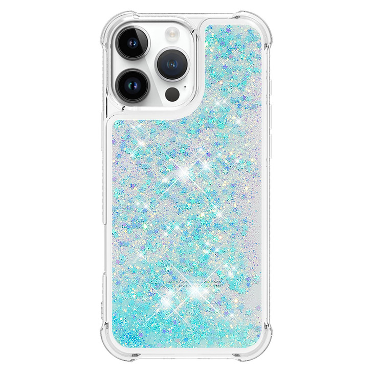 LEMAXELERS Compatible with iPhone 16 Pro Max Glitter Case Clear Flowing Liquid Quicksand Case Girly Women Sparkly Bling