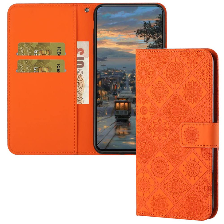 COTDINFOR Case for iPhone 16 Pro Max Case with Card Holder Leather Flip Folio Case Retro Embossing with Kickstand Magnet