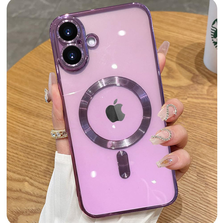 ZinLyuen Magnetic Case for iPhone 16 Case Clear Compatible with MagSafe Builtin Camera Lens Protector Soft Slim Shockpro