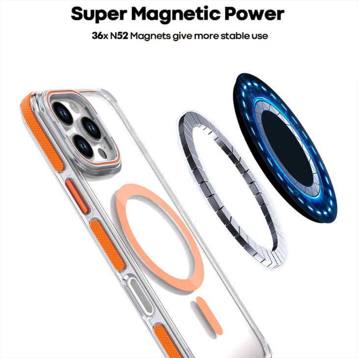 CCSmall for Apple iPhone 16 Pro Case Clear with Camera Lens Ring Stand for Girls Women Compatible with MagSafe Crystal A