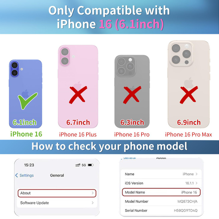 Buleens for iPhone 16 Case 61 Inch Clear Flexible TPU Women Cute Girls Protection Phone Cover Slim Fit Shockproof Girly
