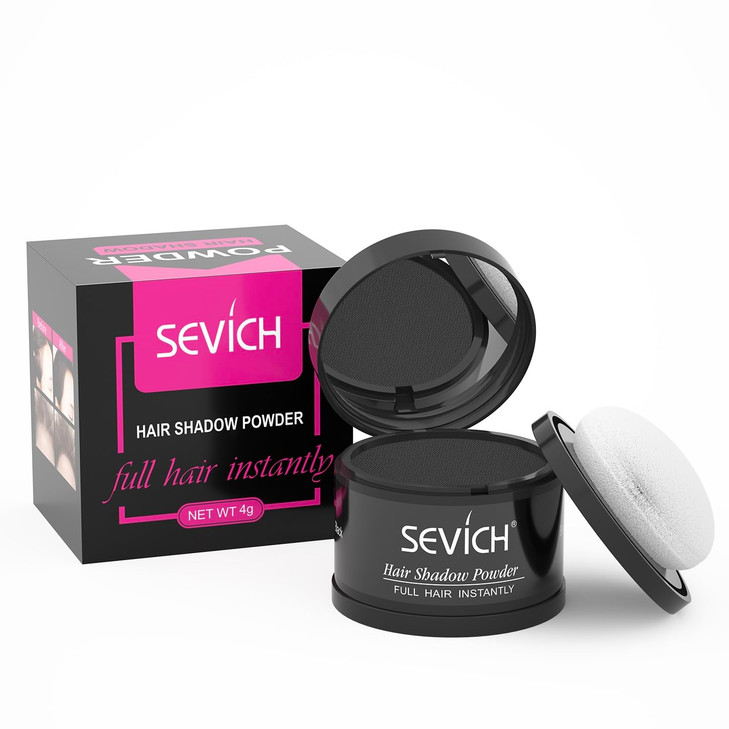 Sevich Hairline Powder,Instantly Conceals Hair Loss, Root Touch up Powder, Hair Shadow Toppers for Women & Men, Touch Up for Thinning Gray Hair, Wind