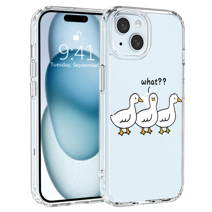 JOYLAND Duck Phone Case for iPhone 16 Plus Clear Case Funny Animal Design Soft TPU Bumper Acrylic Hard Back Shockproof P