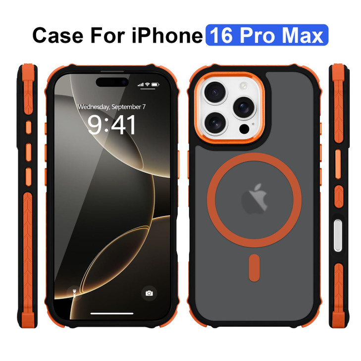 LLZCOQUE Magnetic for iPhone 16 Pro Max Case Compatible with Magsafe Bumper Protective Cover Slim Shockproof AntiScratch