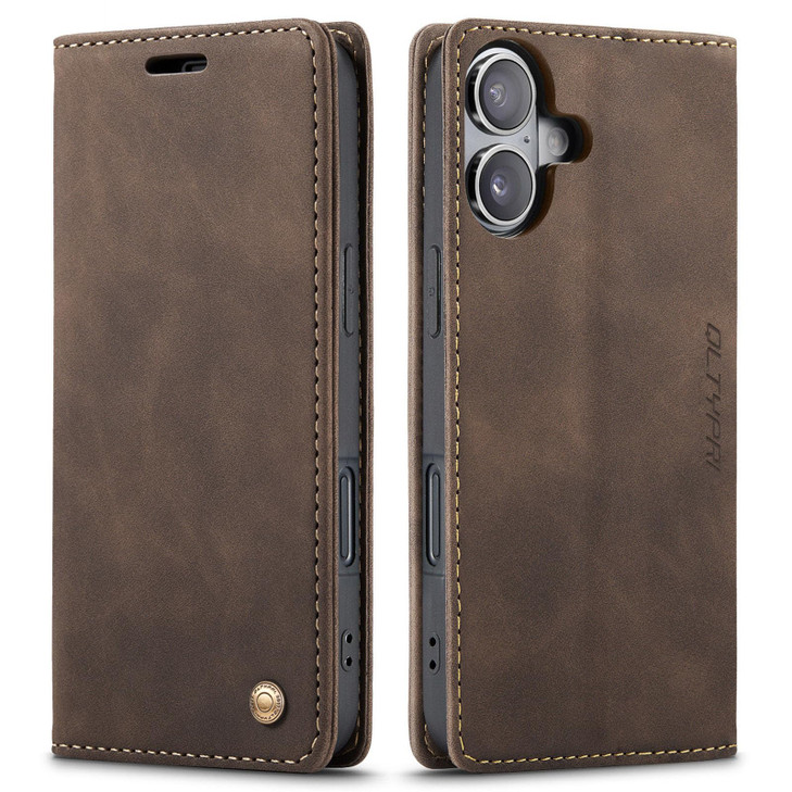 QLTYPRI for iPhone 16 Plus Case Wallet with Card Holder Vintage PU Leather Kickstand Magnetic Closure Shockproof Folio B
