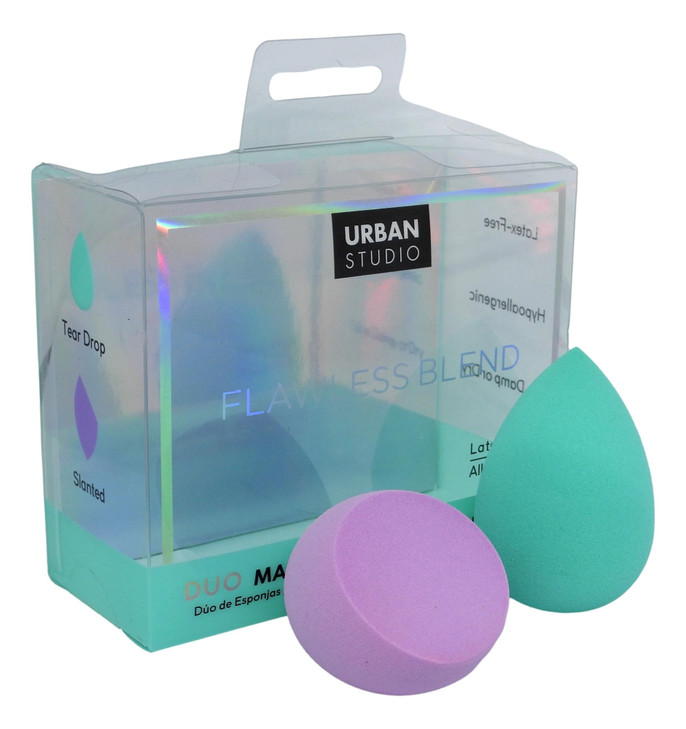 Cala Duo make-up purple & teal blending sponges