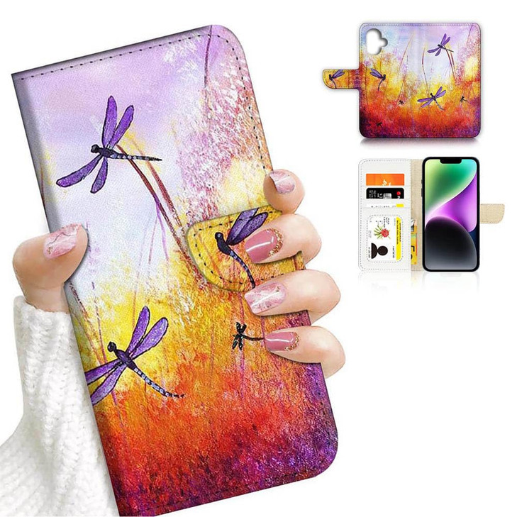 AJOURTEK for iPhone 16 Plus Designed Flip Wallet Phone Case Cover A21092 Dragonfly