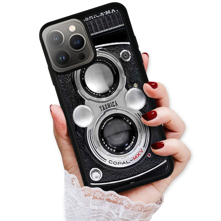 for iPhone 16 Pro Durable Protective Soft Back Case Phone Cover HOT12019 Old Camera
