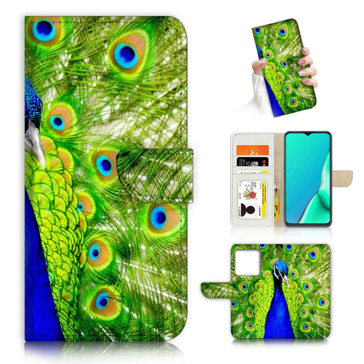 for iPhone 16 Pro Designed Flip Wallet Phone Case Cover A20081 Peacock
