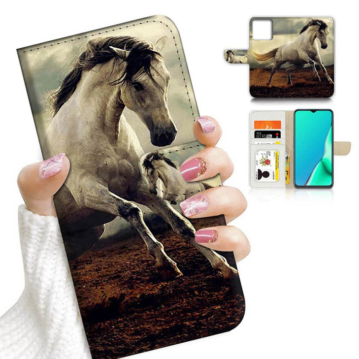 Ajourtek for iPhone 16 Pro Designed Flip Wallet Phone Case Cover A9521 Horse