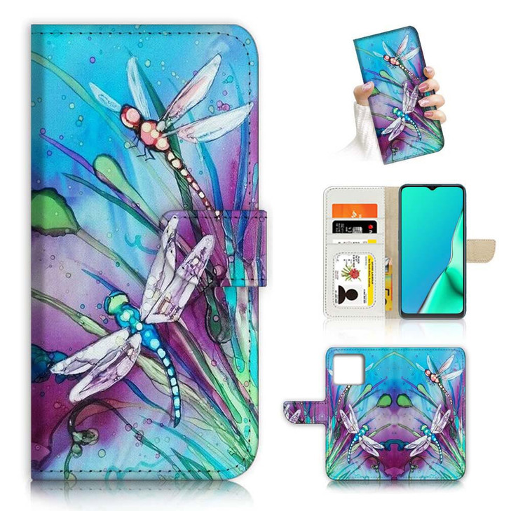 for iPhone 16 Pro Designed Flip Wallet Phone Case Cover A21094 Blue Dragonfly