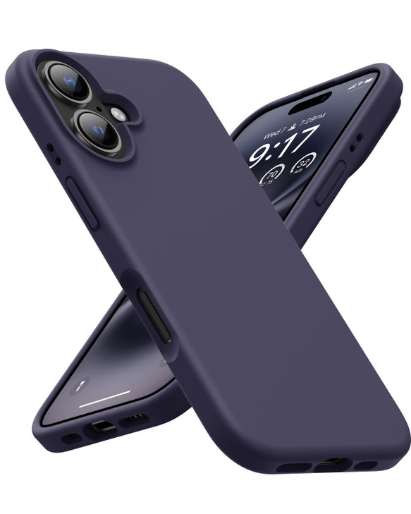 OuXul Designed for iPhone 16 CaseShockproof Liquid Silicone Protective Phone Case with Soft AntiScratch Microfiber Linin