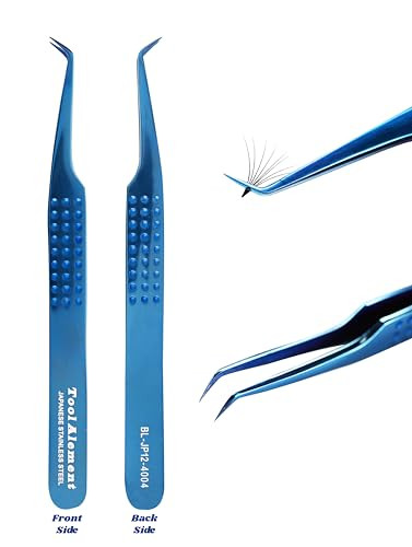 Tool Alement Japan Eyelash Tweezer,Stainless Steel Plasma Coating 12cm 45 Degree Angle Eyelash Extension Tweezers BL-JP12-4004