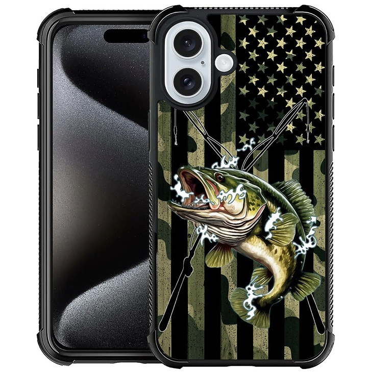 DAIZAG Compatible with iPhone 16 CaseAllRound Protection Shockproof AntiScratches TPU CoverCases for Man WomanCamo Ameri