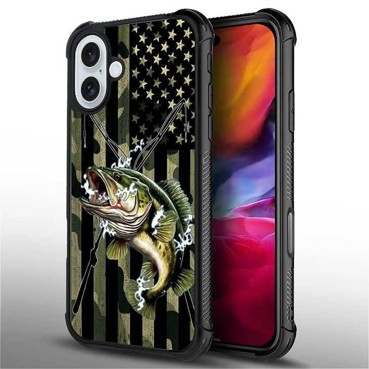 DAIZAG Compatible with iPhone 16 CaseAllRound Protection Shockproof AntiScratches TPU CoverCases for Man WomanCamo Ameri