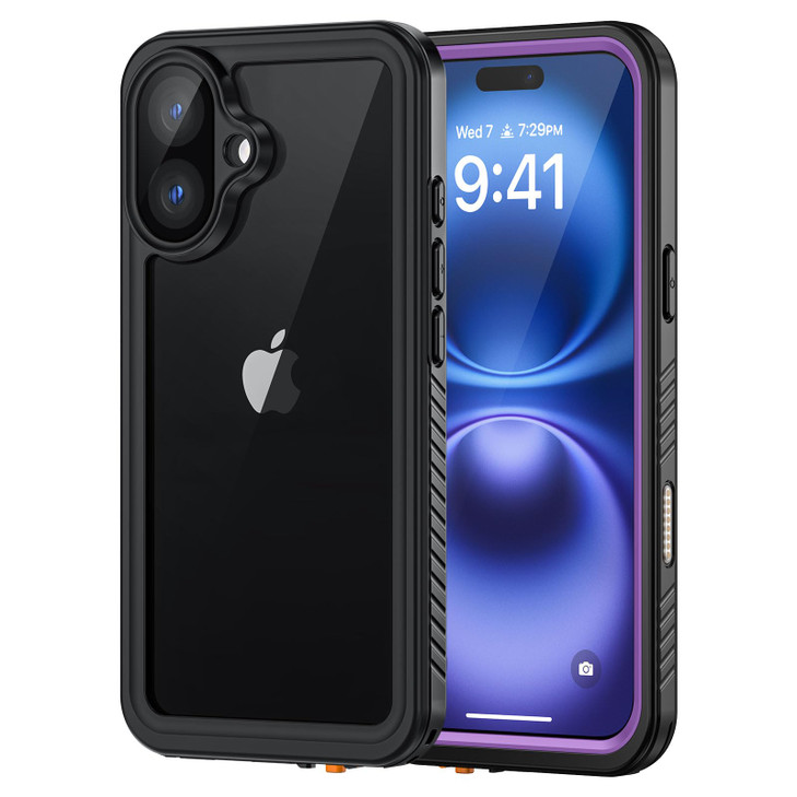 Lanhiem for iPhone 16 Case IP68 Waterproof Dustproof Shockproof Cases with Builtin Screen Protector 360 Full Body Protec