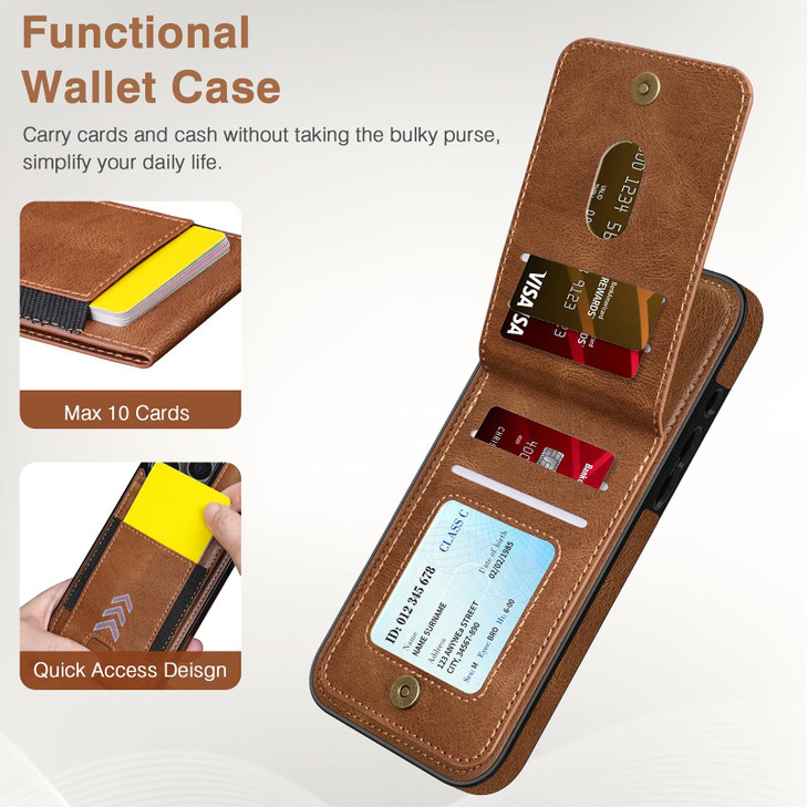 LOHASIC for iPhone 16 Pro Max Wallet Leather Case Elegant PU Leather with RFID Flip Card Slots Kickstand Magnetic Clasp