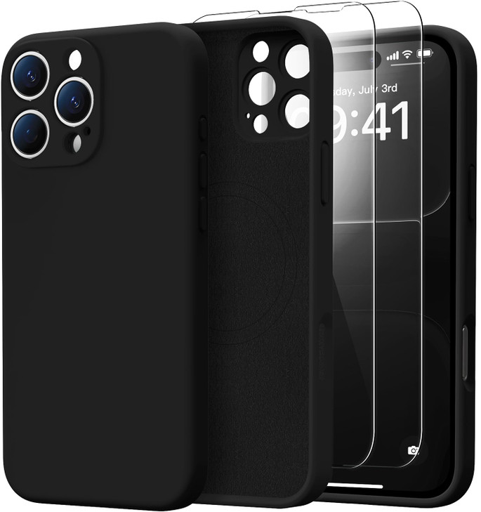 Kiresen for iPhone 16 Pro Max Case with 2 Screen Protectors Compatible with Magsafe Upgraded Camera Protection Liquid Si