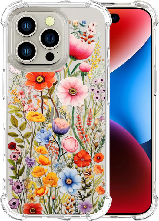 ENDIY Cases Compatible with iPhone 16 Pro Case for Women Cute Phone Case Clear Design 16 Pro Case Cool Kawaii Protective