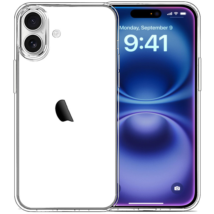 JJGoo Compatible with iPhone 16 Plus Case Clear Soft Transparent TPU Cover Slim Thin Shockproof Phone Case for iPhone 16