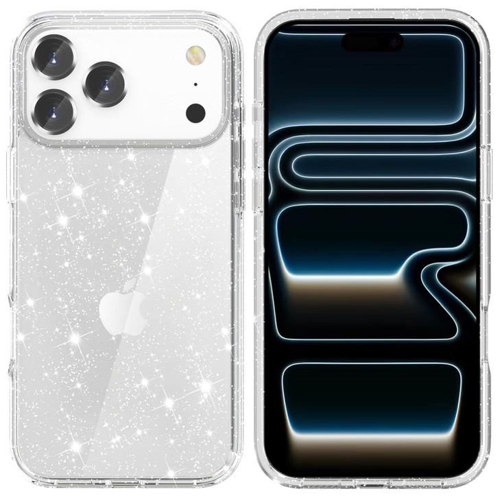 TENOC Phone Case Compatible with iPhone 17 Pro Max Glitter Case Clear Sparkling Protective Bumper Cute Cover for Girls W