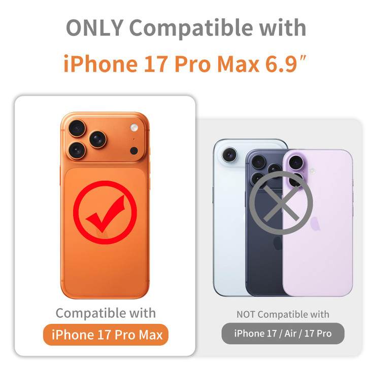 JJGoo Compatible with iPhone 17 Pro Max Case Clear Glitter Hard PC Back Shockproof Protective Bumper Cover Sparkle Bling