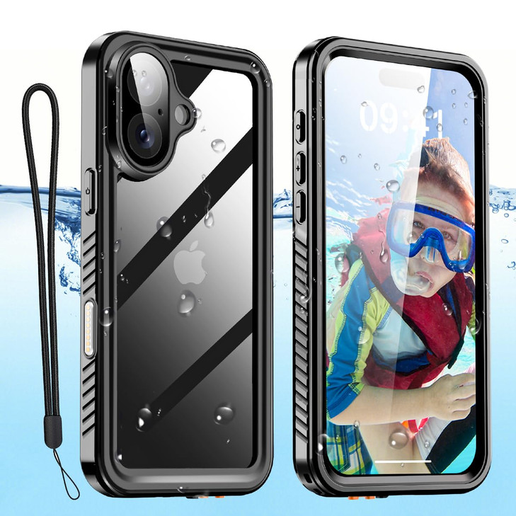 AICase Compatible with iPhone 16 Plus Case Waterproof Clear Water Proof Builtin Screen Protector Shockproof Dustproof Sn