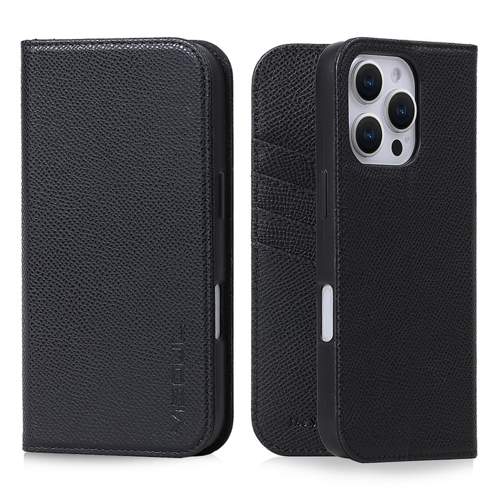VISOUL Genuine Leather Case for iPhone 16 Pro Max Wallet Case with Card Holders Magnetic Kickstand Flip Folio Cover Comp
