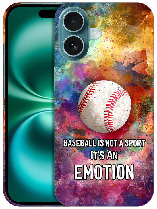 SuzaCase Back Case for iPhone 16 iPhone 16 Case with Stylish Baseball Watercolor Splashed Design Printed Cute Sleek Dura