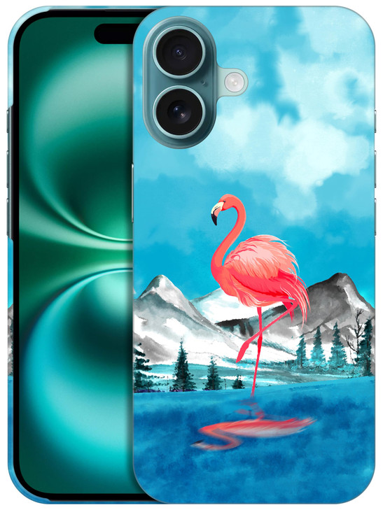 SuzaCase Back Case for iPhone 16 Plus iPhone 16 Plus Case with Stylish Flamingo Watercolored Design Printed Cute Sleek D