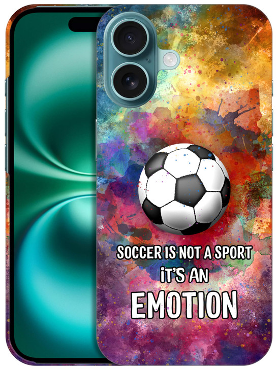 SuzaCase Back Case for iPhone 16 Plus iPhone 16 Plus Case with Stylish Soccerball Watercolor Splashed Design Printed Cut