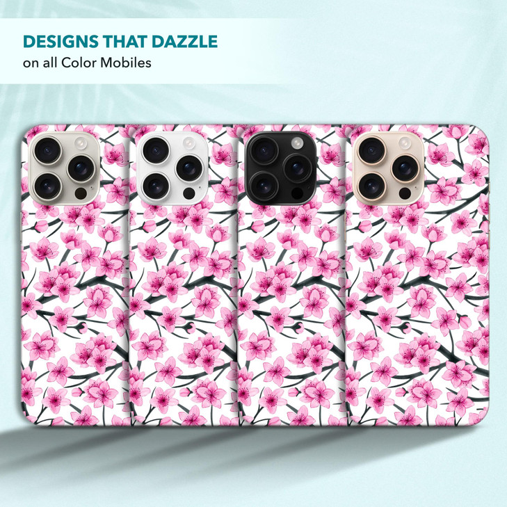 SuzaCase Back Case for iPhone 16 Pro iPhone 16 Pro Case with Stylish Cherry Blossoms Watercolored Design Printed Cute Sl