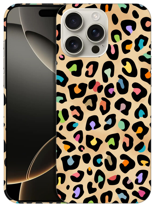 SuzaCase Back Case for iPhone 16 Pro iPhone 16 Pro Case with Stylish Leopard Skin Multicolor Pattern Design Printed Cute