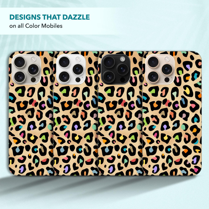 SuzaCase Back Case for iPhone 16 Pro iPhone 16 Pro Case with Stylish Leopard Skin Multicolor Pattern Design Printed Cute