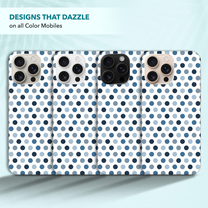 SuzaCase Back Case for iPhone 16 Pro iPhone 16 Pro Case with Stylish Polka Dots Blue Design Printed Cute Sleek Durable H