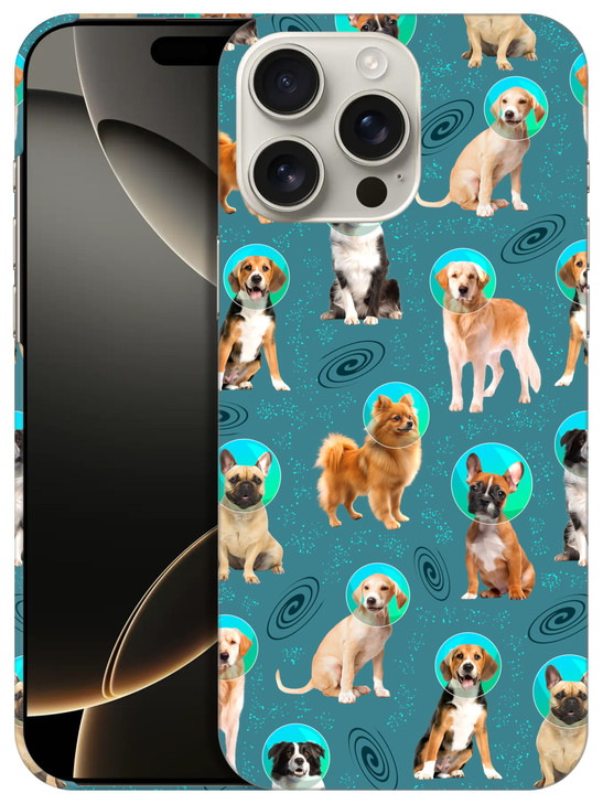 SuzaCase Back Case for iPhone 16 Pro iPhone 16 Pro Case with Stylish Space Dog Pattern Design Printed Cute Sleek Durable