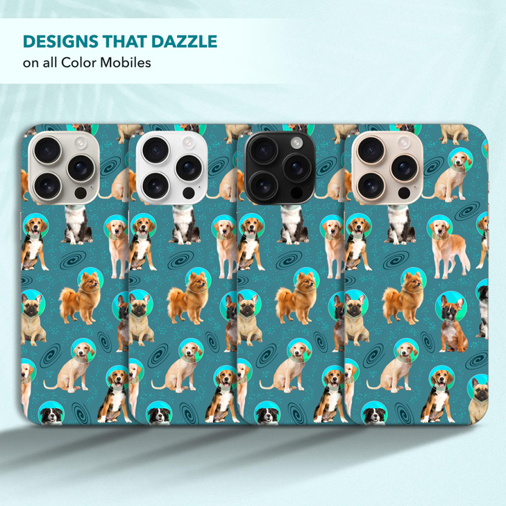 SuzaCase Back Case for iPhone 16 Pro iPhone 16 Pro Case with Stylish Space Dog Pattern Design Printed Cute Sleek Durable