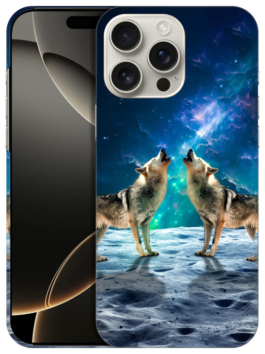 SuzaCase Back Case for iPhone 16 Pro iPhone 16 Pro Case with Stylish Wolf Howling Design Printed Cute Sleek Durable Hard