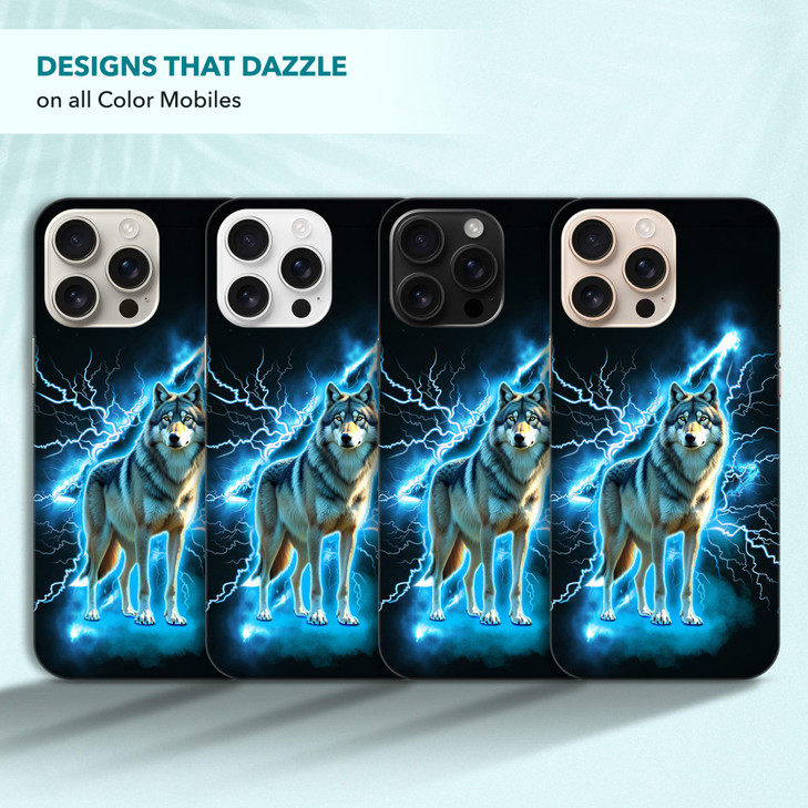 SuzaCase Back Case for iPhone 16 Pro iPhone 16 Pro Case with Stylish Wolf Lightning Design Printed Cute Sleek Durable Ha