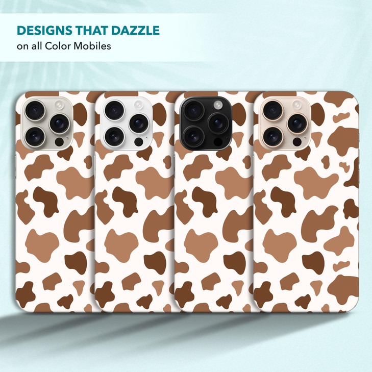 SuzaCase Back Case for iPhone 16 Pro Max iPhone 16 Pro Max Case with Stylish Brown Cow Skin Print Design Printed Cute Sl