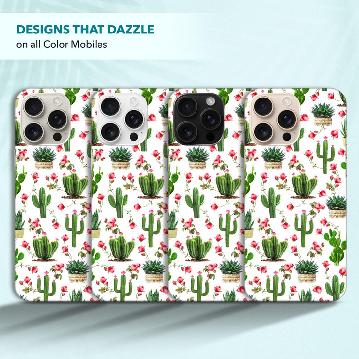 SuzaCase Back Case for iPhone 16 Pro Max iPhone 16 Pro Max Case with Stylish Cactus Floral Pattern Design Printed Cute S