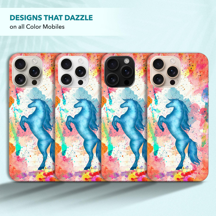 SuzaCase Back Case for iPhone 16 Pro Max iPhone 16 Pro Max Case with Stylish Horse Watercolored Design Printed Cute Slee