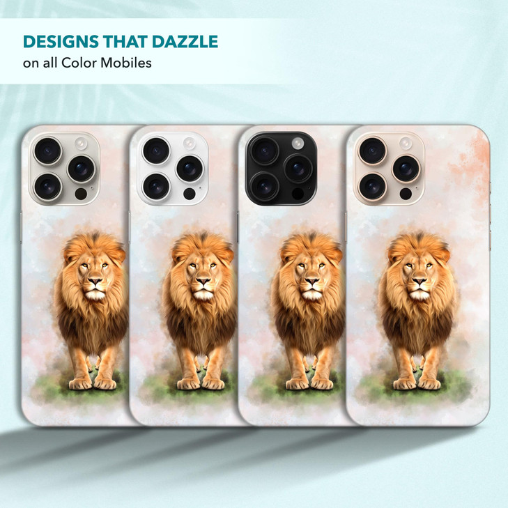 SuzaCase Back Case for iPhone 16 Pro Max iPhone 16 Pro Max Case with Stylish Lion Watercolored Design Printed Cute Sleek
