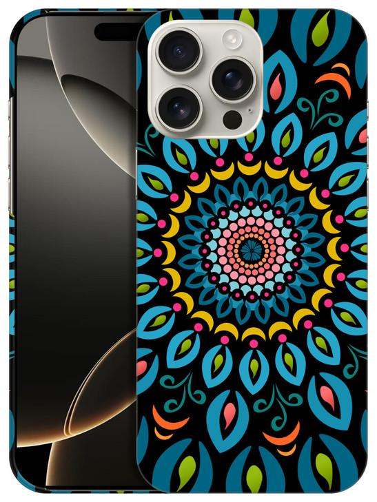 SuzaCase Back Case for iPhone 16 Pro Max iPhone 16 Pro Max Case with Stylish Mandala Colored Design Printed Cute Sleek D