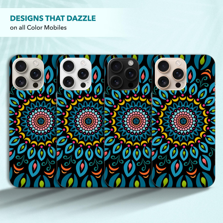 SuzaCase Back Case for iPhone 16 Pro Max iPhone 16 Pro Max Case with Stylish Mandala Colored Design Printed Cute Sleek D
