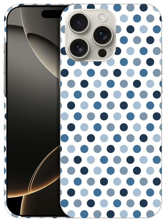SuzaCase Back Case for iPhone 16 Pro Max iPhone 16 Pro Max Case with Stylish Polka Dots Blue Design Printed Cute Sleek D