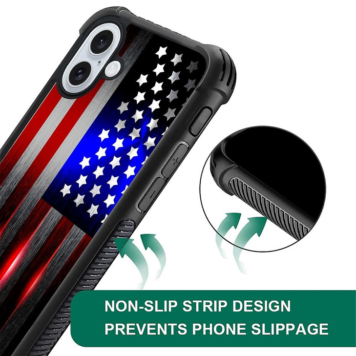 ZHEGAILIAN Compatible with iPhone 16 CaseCut American Flag Pattern AntiScratch Case for iPhone 16 for Girls BoysFour Cor